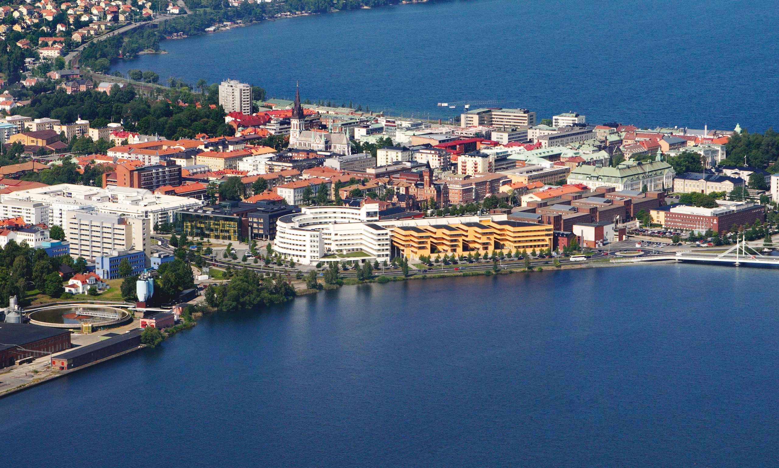 Aerial view of J&ouml;nk&ouml;ping University campus, Sweden